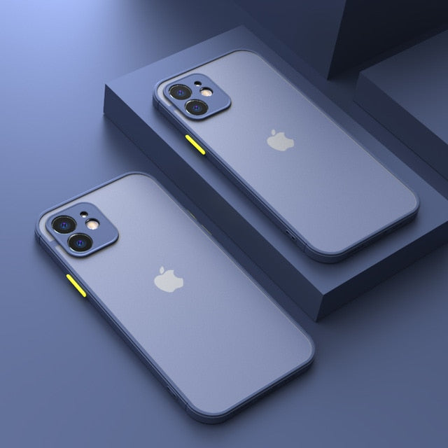 Matte Transparent Phone Cases For iPhone 11 12 Pro XS Max Mini X XR 8 7 6 6S Plus SE 2 Camera Protection Shockproof Cover